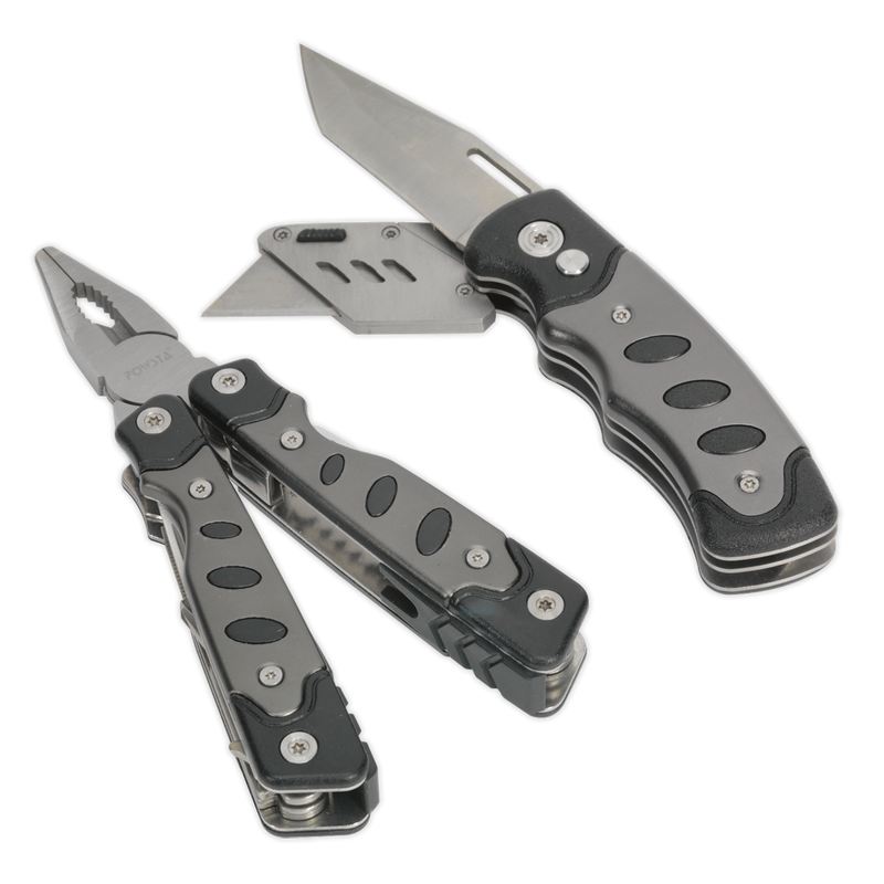 Multi-Tool & Twin Blade Knife Set 2pc 15 Function | Pipe Manufacturers Ltd..
