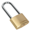 Brass Body Padlock Long Shackle 40mm | Pipe Manufacturers Ltd..