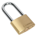 Brass Body Padlock Long Shackle 50mm | Pipe Manufacturers Ltd..