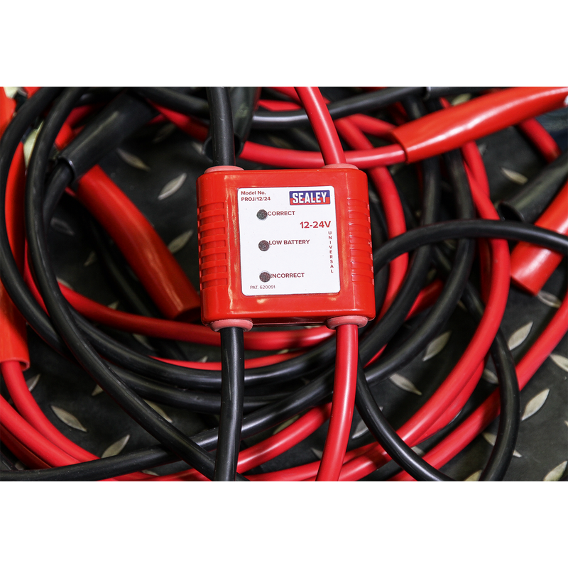 Booster Cables 7m 450A 25mm_ with 12/24V Electronics Protection | Pipe Manufacturers Ltd..