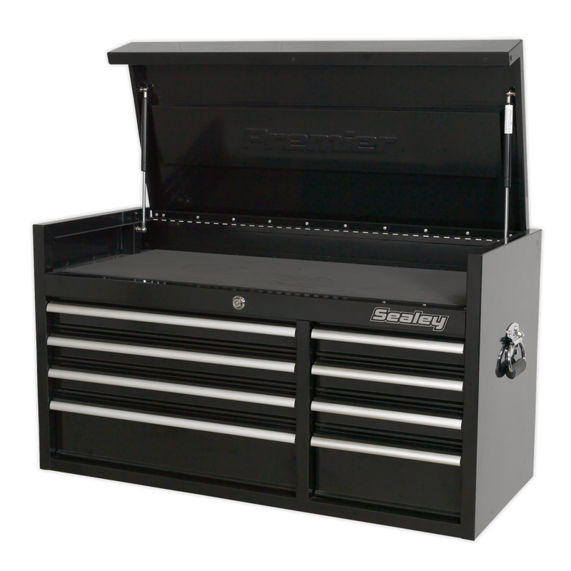 Topchest 8 Drawer 1040mm Heavy-Duty Black | Pipe Manufacturers Ltd..