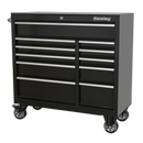 Rollcab 11 Drawer 1055mm Heavy-Duty Black | Pipe Manufacturers Ltd..