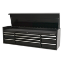 Topchest 10 Drawer 1830mm Heavy-Duty Black | Pipe Manufacturers Ltd..