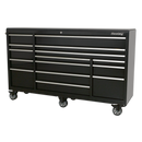 Rollcab 15 Drawer 1845mm Heavy-Duty Black | Pipe Manufacturers Ltd..