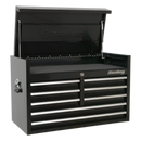Topchest 8 Drawer 915mm Heavy-Duty Black | Pipe Manufacturers Ltd..