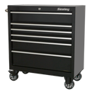 Rollcab 6 Drawer 930mm Heavy-Duty Black | Pipe Manufacturers Ltd..