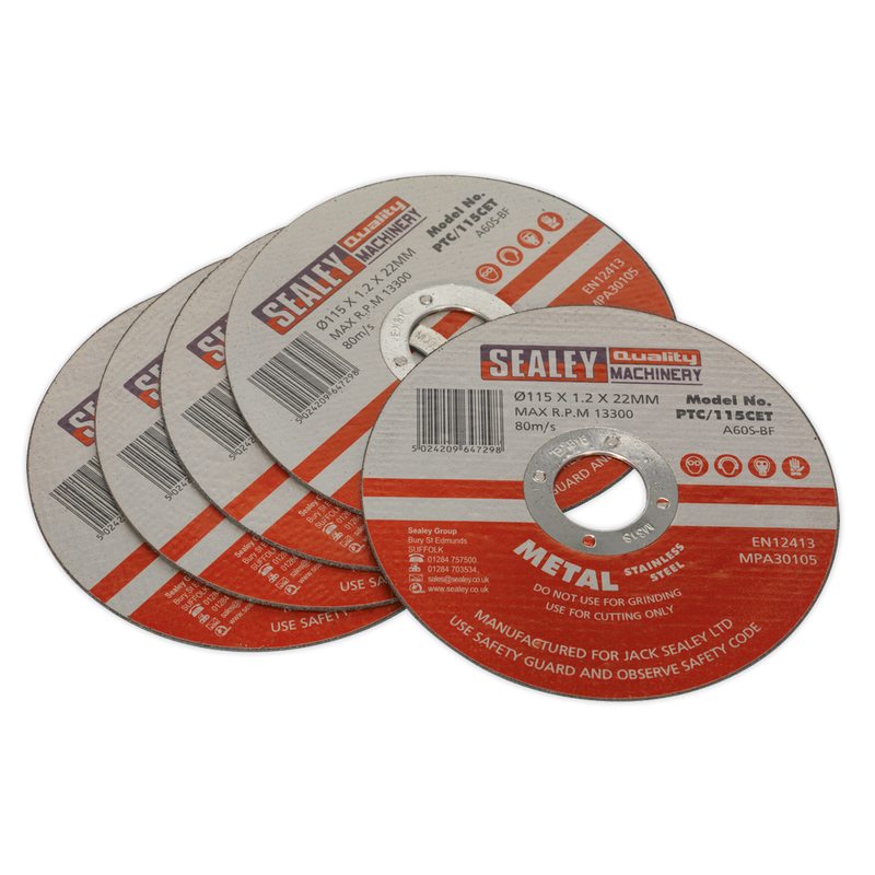 Cutting Disc ¯115 x 1.2mm 22mm Bore Pack of 5 | Pipe Manufacturers Ltd..