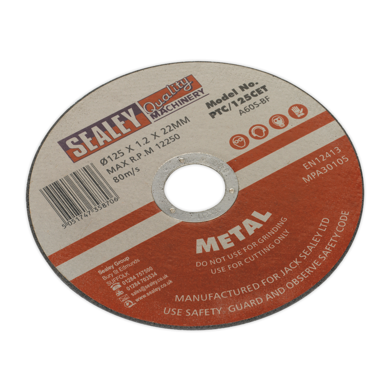 Cutting Disc ¯125 x 1.2mm 22mm Bore | Pipe Manufacturers Ltd..