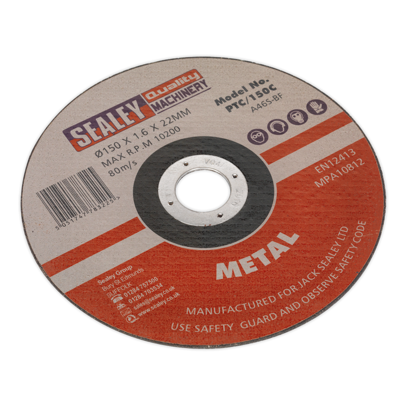 Cutting Disc ¯150 x 1.6mm 22mm Bore | Pipe Manufacturers Ltd..