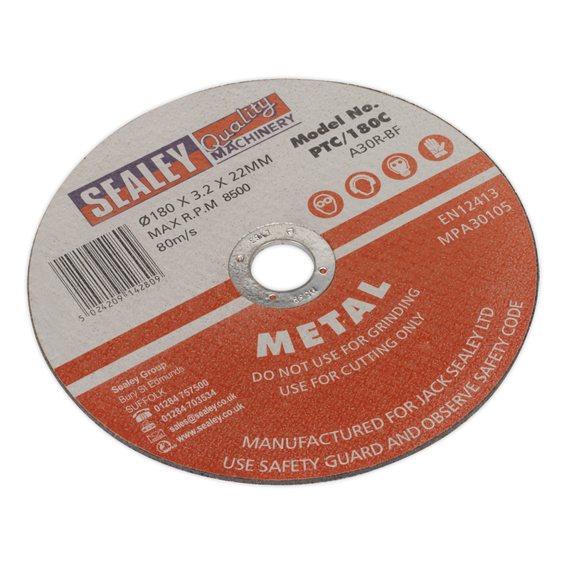 Cutting Disc ¯180 x 3mm 22mm Bore | Pipe Manufacturers Ltd..