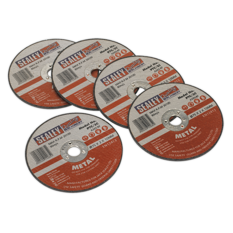 Cutting Disc ¯75 x 2mm 10mm Bore Pack of 5 | Pipe Manufacturers Ltd..