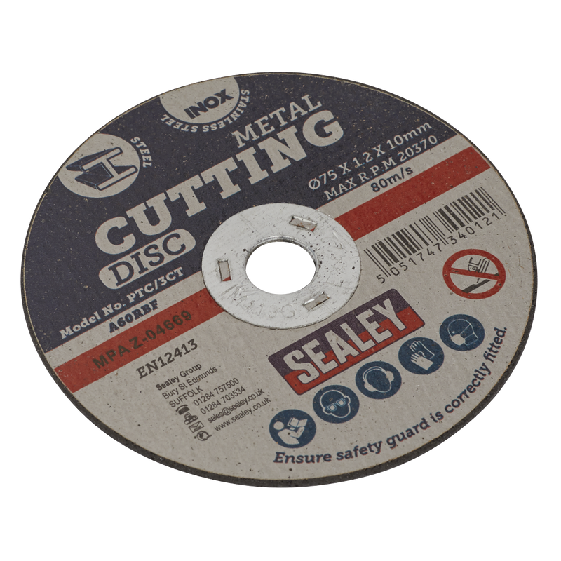 Cutting Disc ¯75 x 1.2mm 10mm Bore | Pipe Manufacturers Ltd..