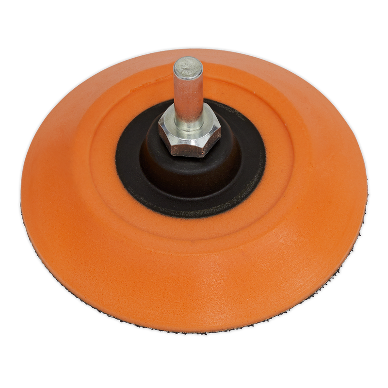 Hook-and-Loop Backing Pad ¯75mm 6mm Shaft | Pipe Manufacturers Ltd..
