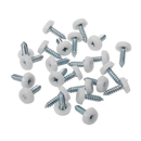 Numberplate Screw Plastic Enclosed Head 4.8 x 18mm White Pack of 50 | Pipe Manufacturers Ltd..