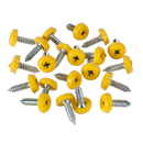 Numberplate Screw Plastic Enclosed Head 4.8 x 18mm Yellow Pack of 50 | Pipe Manufacturers Ltd..
