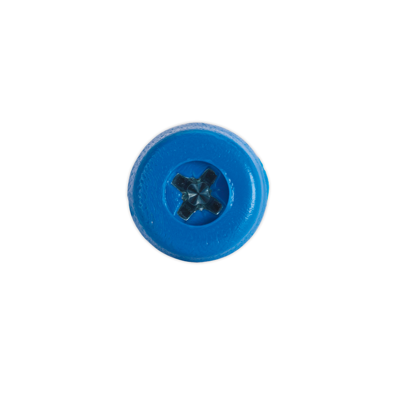 Numberplate Screw Plastic Enclosed Head 4.8 x 18mm Blue Pack of 50 | Pipe Manufacturers Ltd..