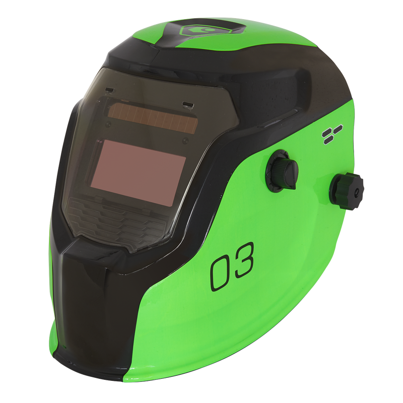 Auto Darkening Welding Helmet Shade 9-13 - Green | Pipe Manufacturers Ltd..