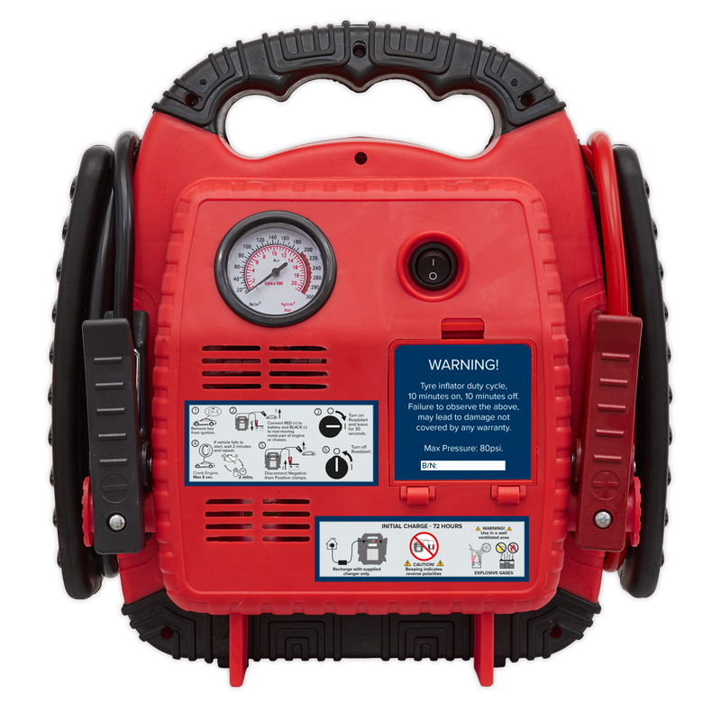 RoadStart¨ Emergency Jump Starter with Air Compressor 12V 900 Peak Amps | Pipe Manufacturers Ltd..