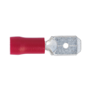 Push-On Terminal 6.3mm Male Red Pack of 100 | Pipe Manufacturers Ltd..