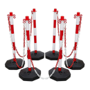 Red/White Post & Chain Kit 25m | Pipe Manufacturers Ltd..