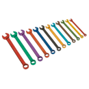 Combination Spanner Set 12pc Multi-Coloured Metric | Pipe Manufacturers Ltd..