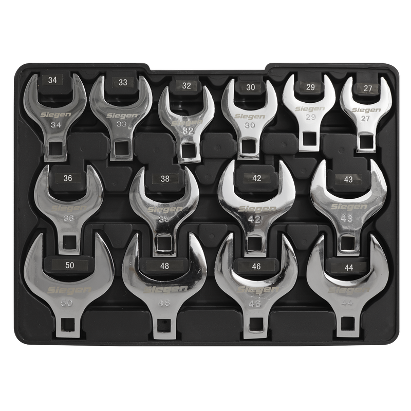 Crow's Foot Open End Spanner Set 14pc 1/2"Sq Drive Metric | Pipe Manufacturers Ltd..