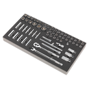 Tool Tray with Socket Set 62pc 3/8"Sq Drive Metric | Pipe Manufacturers Ltd..