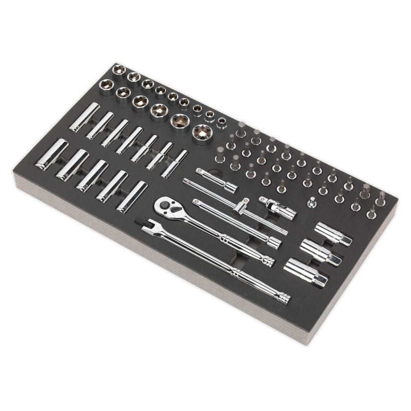 Tool Tray with Socket Set 62pc 3/8"Sq Drive Metric | Pipe Manufacturers Ltd..