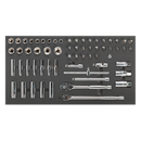 Tool Tray with Socket Set 62pc 3/8"Sq Drive Metric | Pipe Manufacturers Ltd..
