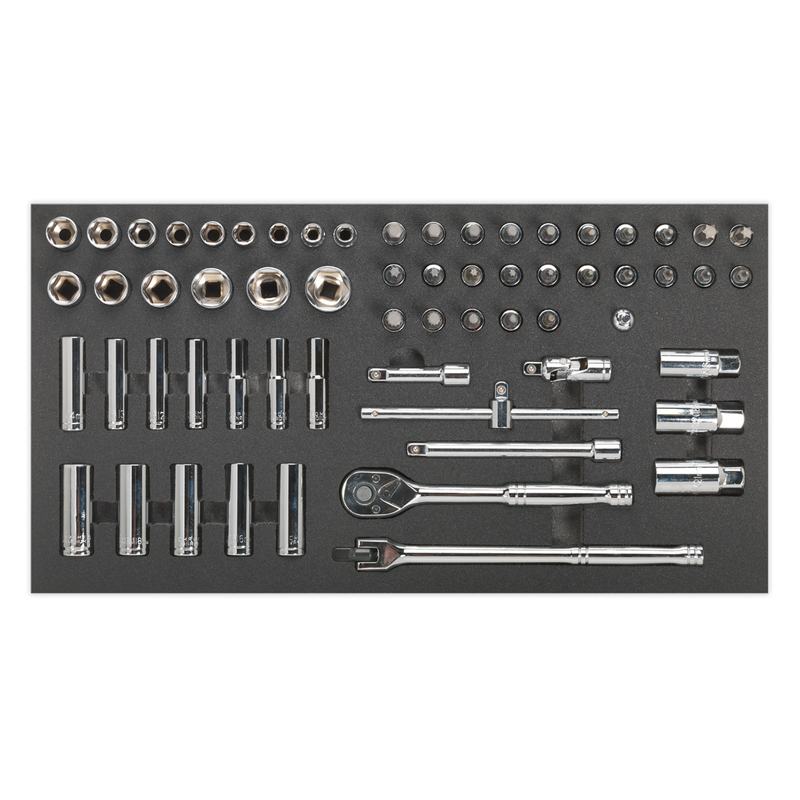 Tool Tray with Socket Set 62pc 3/8"Sq Drive Metric | Pipe Manufacturers Ltd..