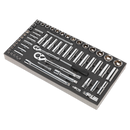 Tool Tray with Socket Set 62pc 1/4" & 1/2"Sq Drive Metric | Pipe Manufacturers Ltd..