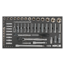 Tool Tray with Socket Set 62pc 1/4" & 1/2"Sq Drive Metric | Pipe Manufacturers Ltd..