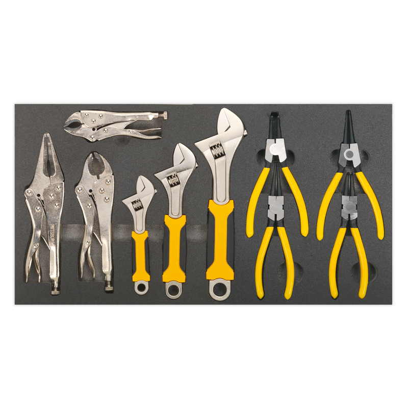 Tool Tray with Adjustable Wrench & Pliers Set 10pc | Pipe Manufacturers Ltd..