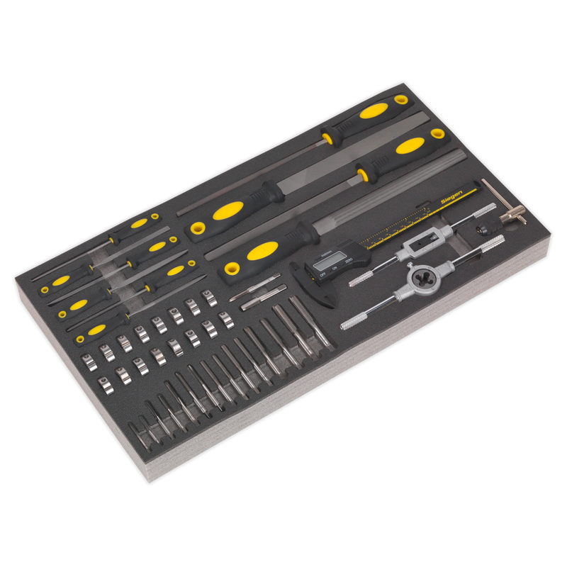 Tool Tray with Tap & Die, File & Caliper Set 48pc | Pipe Manufacturers Ltd..