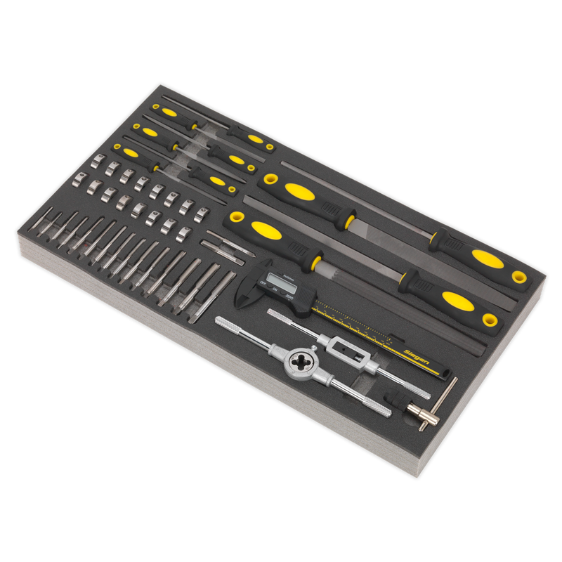 Tool Tray with Tap & Die, File & Caliper Set 48pc | Pipe Manufacturers Ltd..