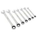 Ratchet Combination Spanner Set 7pc Metric | Pipe Manufacturers Ltd..