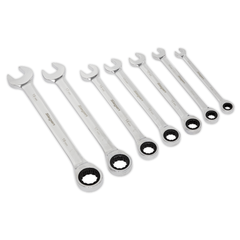 Ratchet Combination Spanner Set 7pc Metric | Pipe Manufacturers Ltd..