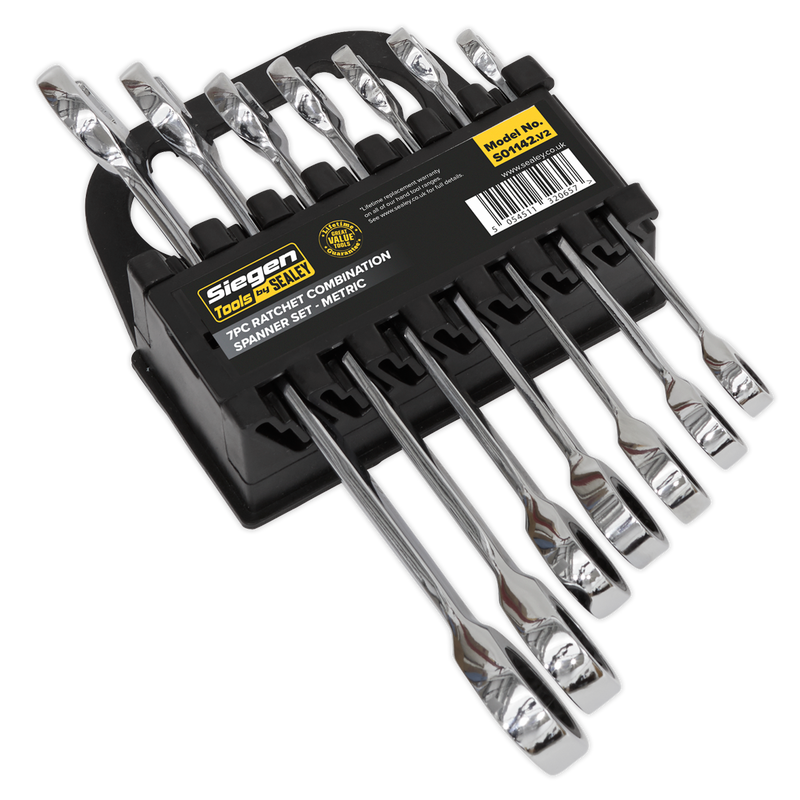 Ratchet Combination Spanner Set 7pc Metric | Pipe Manufacturers Ltd..