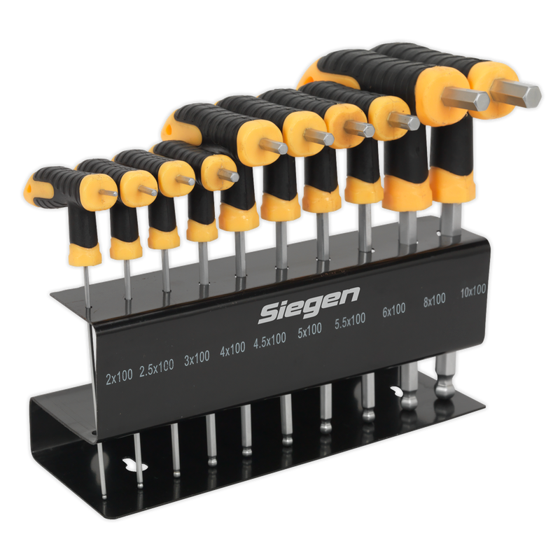 Ball-End Hex Key Set 10pc T-Handle Metric | Pipe Manufacturers Ltd..