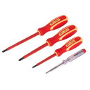 Electrician's Screwdriver Set 4pc VDE Approved | Pipe Manufacturers Ltd..