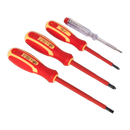 Electrician's Screwdriver Set 4pc VDE Approved | Pipe Manufacturers Ltd..