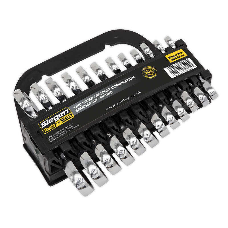 Stubby Ratchet Combination Spanner Set 12pc Metric | Pipe Manufacturers Ltd..