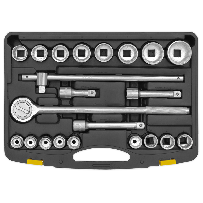 Socket Set 22pc 3/4"Sq Drive 12pt Metric | Pipe Manufacturers Ltd..