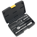 Socket Set 37pc 1/4" & 3/8"Sq Drive 6pt Metric | Pipe Manufacturers Ltd..