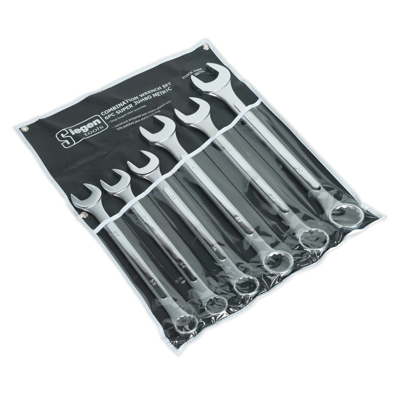 Combination Spanner Set 6pc Super Jumbo Metric | Pipe Manufacturers Ltd..