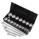 Socket Set 21pc 1"Sq Drive 6pt WallDrive¨ Metric | Pipe Manufacturers Ltd..