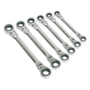 Flexi-Head Double End Ratchet Ring Spanner Set 6pc Metric | Pipe Manufacturers Ltd..