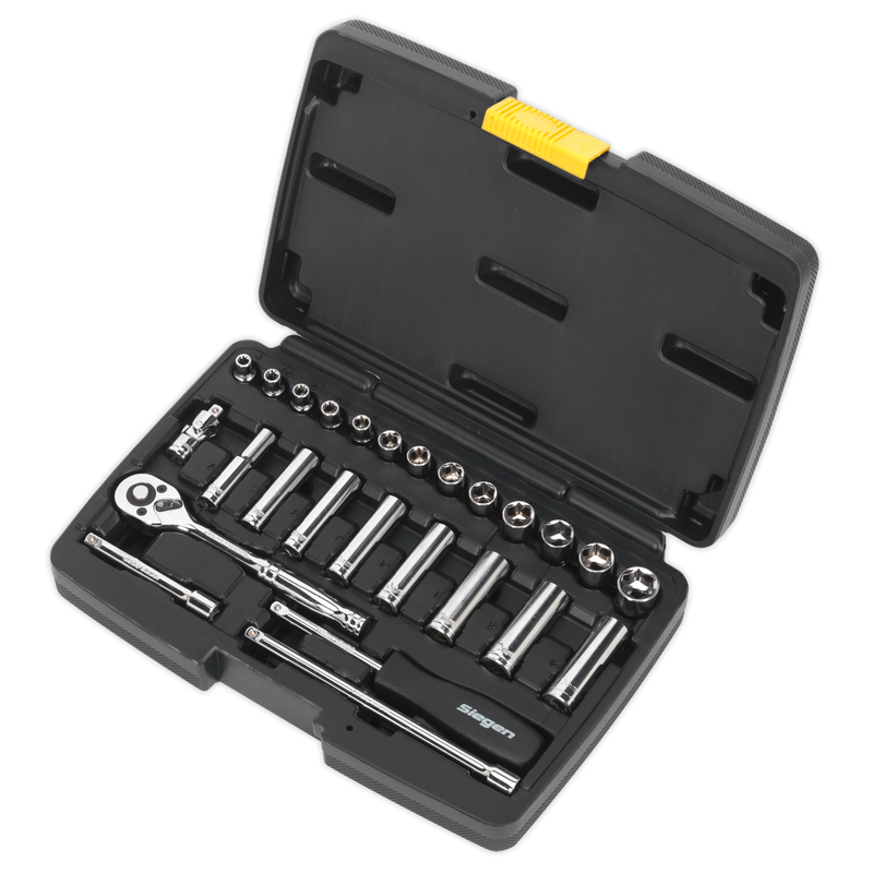 Socket Set 26pc 1/4"Sq Drive 6pt WallDrive¨ Metric | Pipe Manufacturers Ltd..