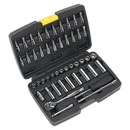 Socket Set 47pc 1/4"Sq Drive 6pt WallDrive¨ Metric | Pipe Manufacturers Ltd..