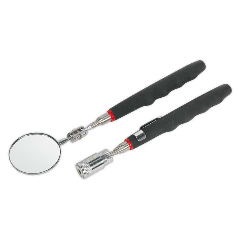 Telescopic Magnetic LED Pick-Up Tool & Inspection Mirror Set 2pc | Pipe Manufacturers Ltd..